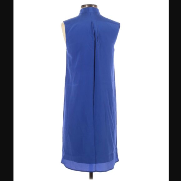 Blue Silk J.Crew Collared Work Dress - Picture 2 of 2